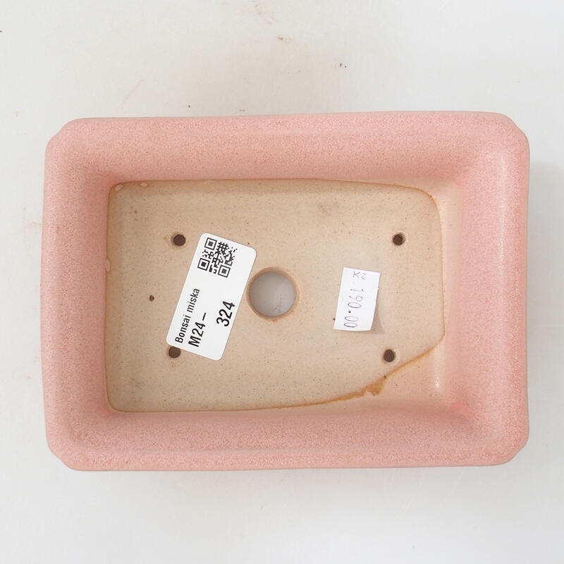 Bonsaischaal van keramiek 14 x 10,5 x 4 cm, roze