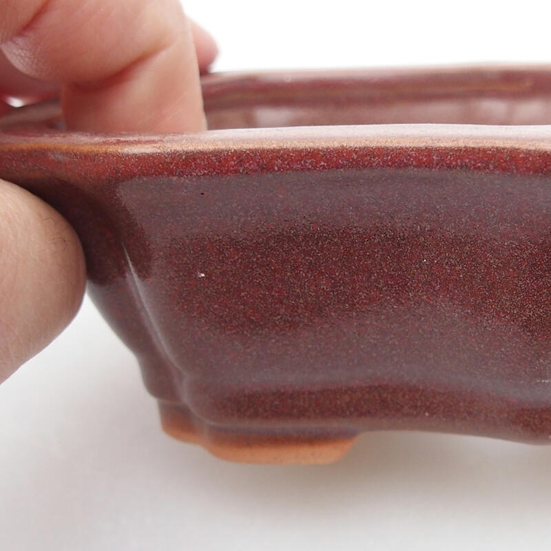 Bonsaischaal van keramiek 14 x 10 x 4 cm, roze