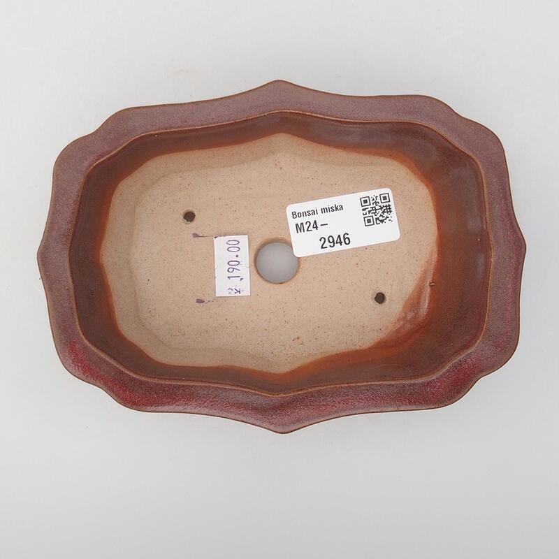 Bonsaischaal van keramiek 14 x 10 x 4 cm, roze