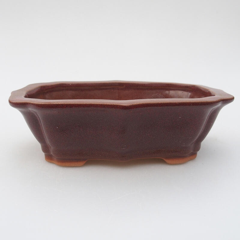 Bonsaischaal van keramiek 14 x 10 x 4 cm, roze