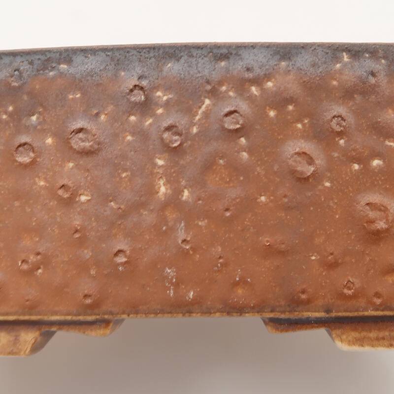 Bonsaischaal van keramiek 14 x 11,5 x 4,5 cm, bruin