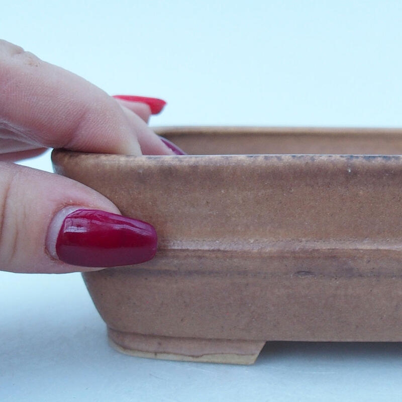 Bonsaischaal van keramiek 14 x 11,5 x 4,5 cm, roze