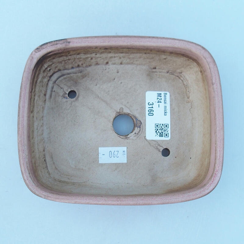 Bonsaischaal van keramiek 14 x 11,5 x 4,5 cm, roze