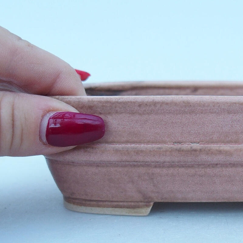 Bonsaischaal van keramiek 14 x 11,5 x 4,5 cm, roze