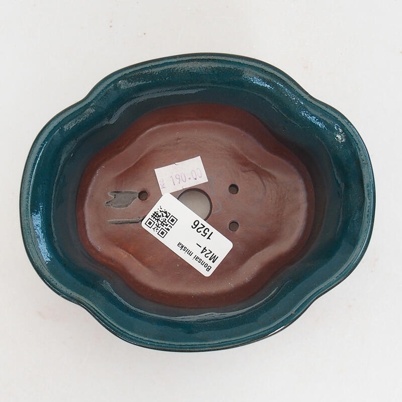 Bonsaischaal van keramiek 14 x 11,5 x 6 cm, groen