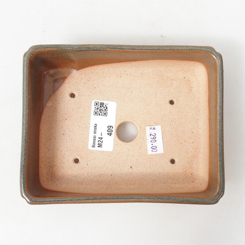 Bonsaischaal van keramiek 14 x 11 x 4 cm, bruin