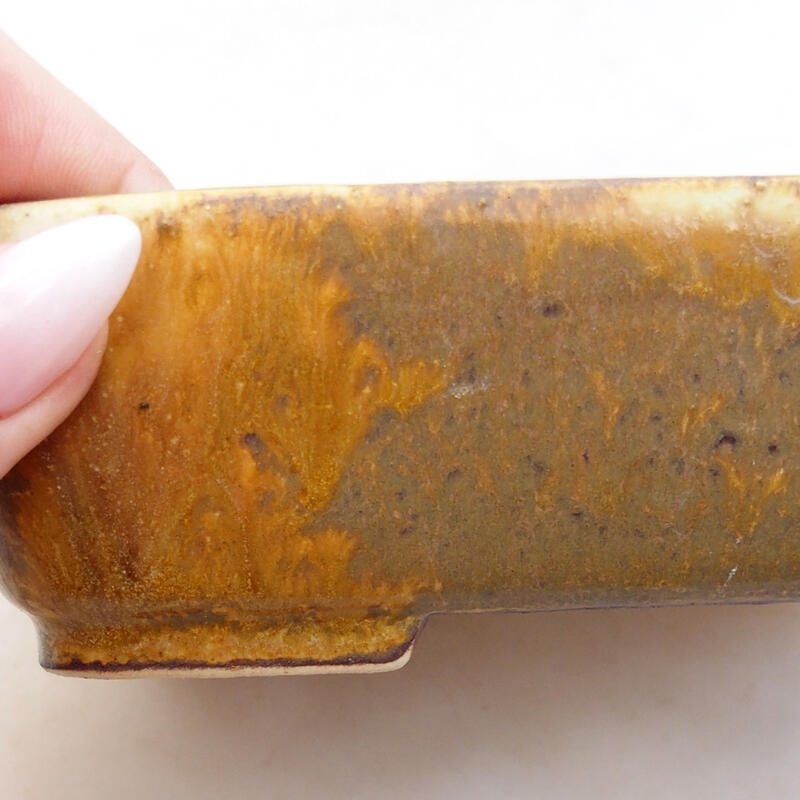 Bonsaischaal van keramiek 14 x 11 x 4 cm, bruin