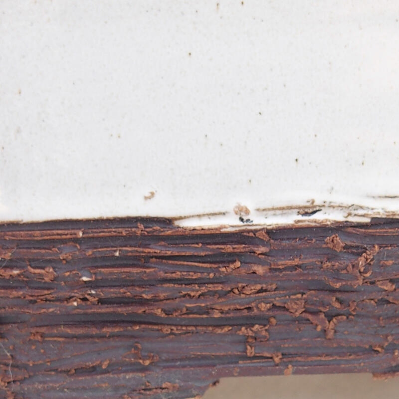 Bonsaischaal van keramiek 14 x 12,5 x 7 cm, kleur wit