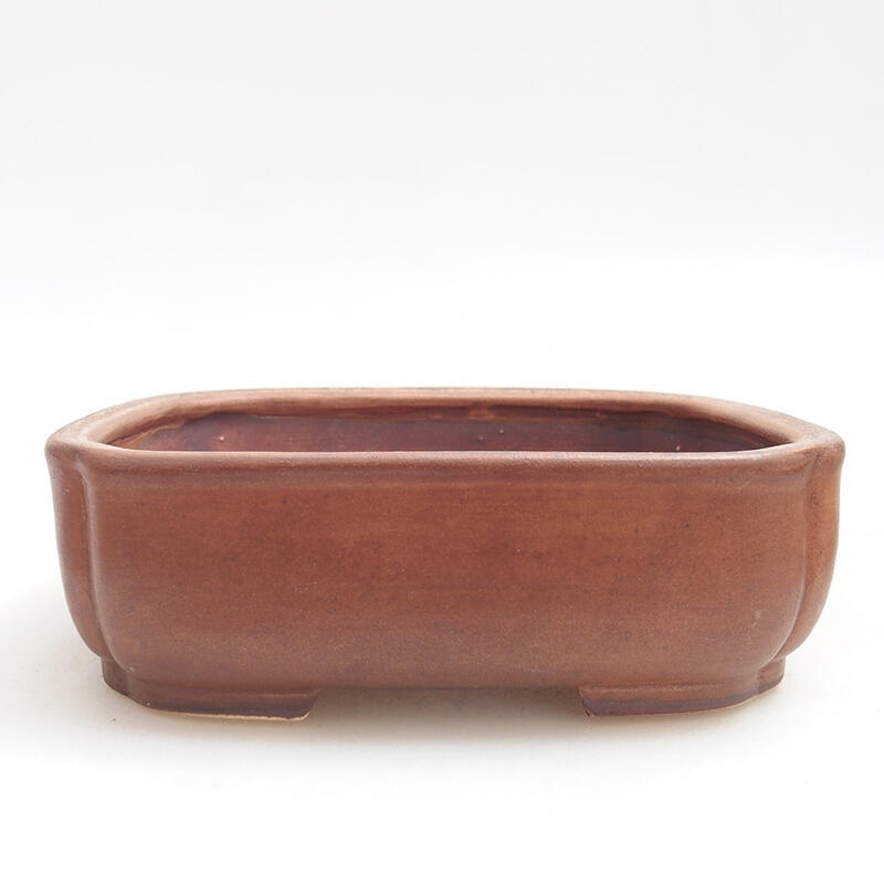 Bonsaischaal van keramiek 14 x 12 x 4 cm, bruin