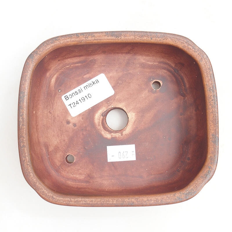 Bonsaischaal van keramiek 14 x 12 x 4 cm, bruin