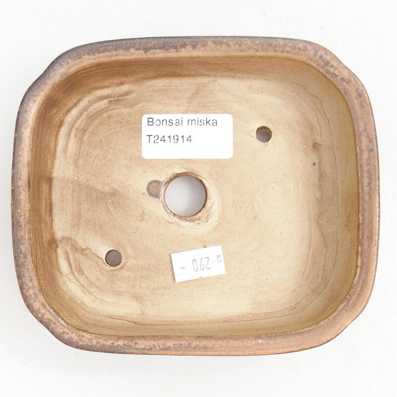 Bonsaischaal van keramiek 14 x 12 x 4 cm, roze