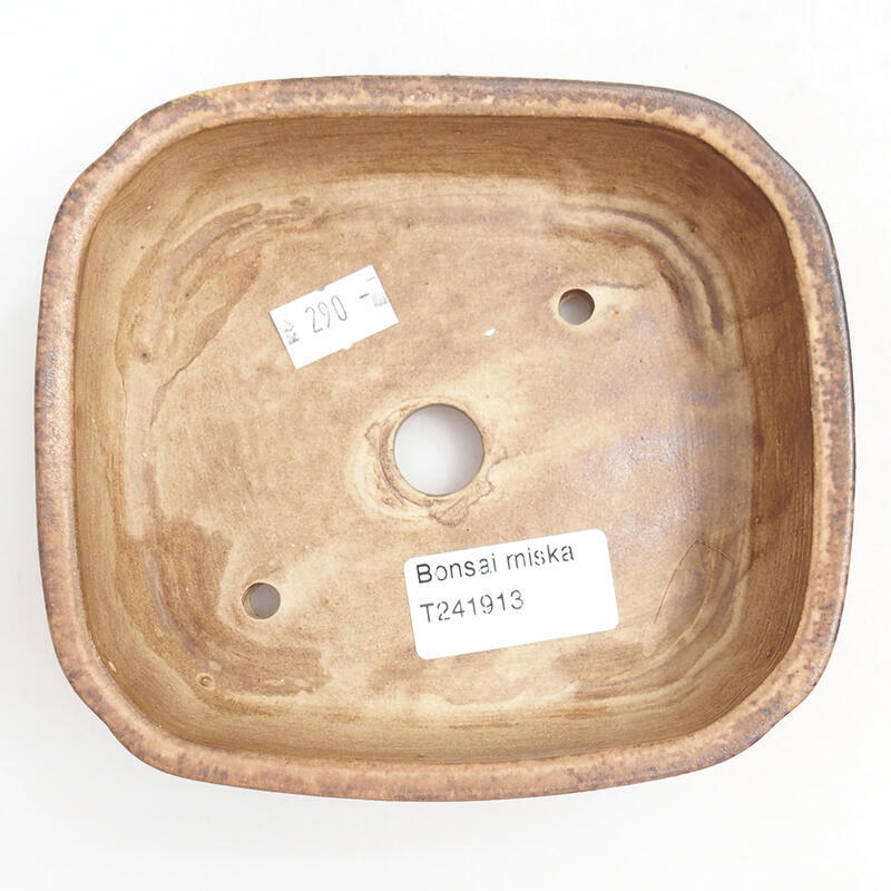 Bonsaischaal van keramiek 14 x 12 x 4 cm, roze