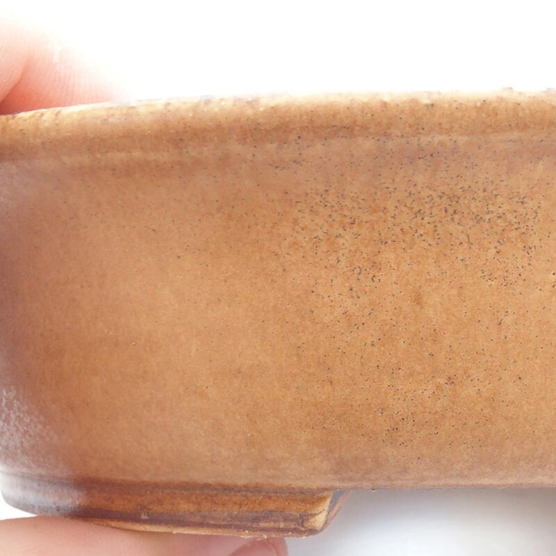 Bonsaischaal van keramiek 14 x 13 x 4 cm, oranje