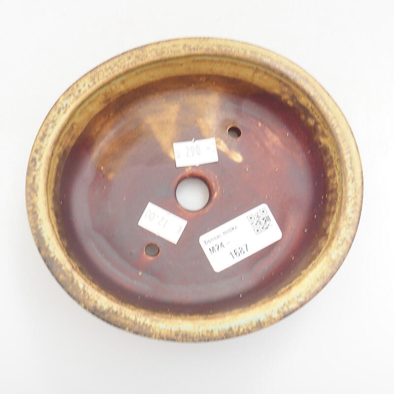 Bonsaischaal van keramiek 14 x 13 x 4 cm, groen