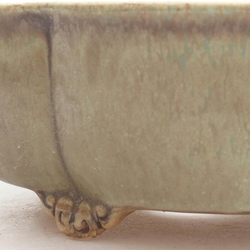 Bonsaischaal van keramiek 14 x 13 x 5 cm, groen