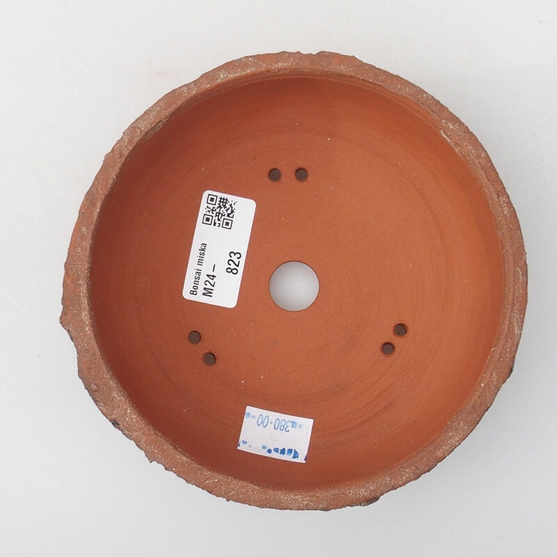 Bonsaischaal van keramiek 14 x 14 x 4,5 cm, bruin