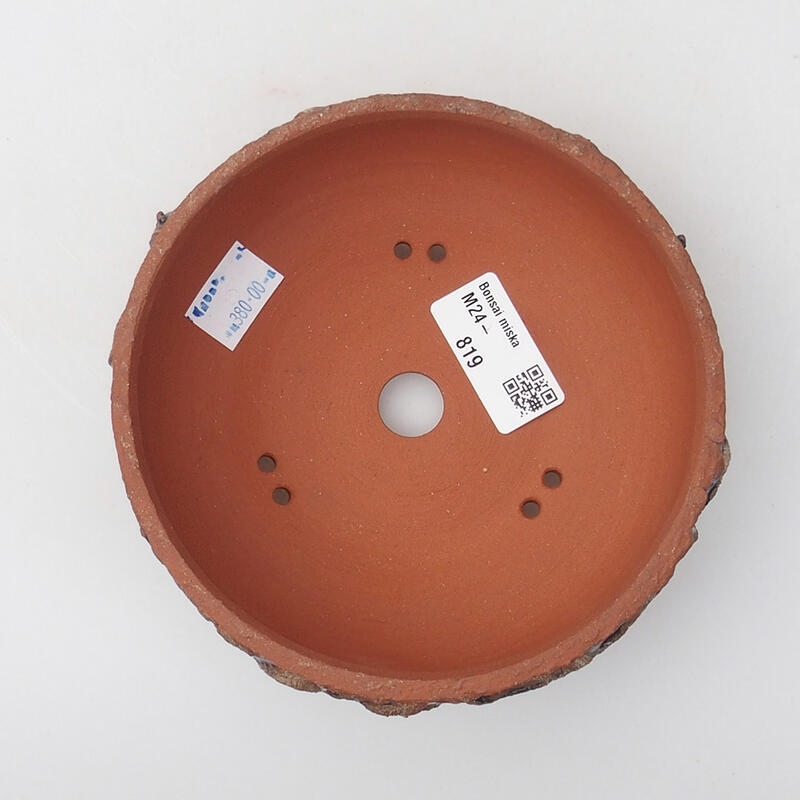 Bonsaischaal van keramiek 14 x 14 x 4,5 cm, bruin