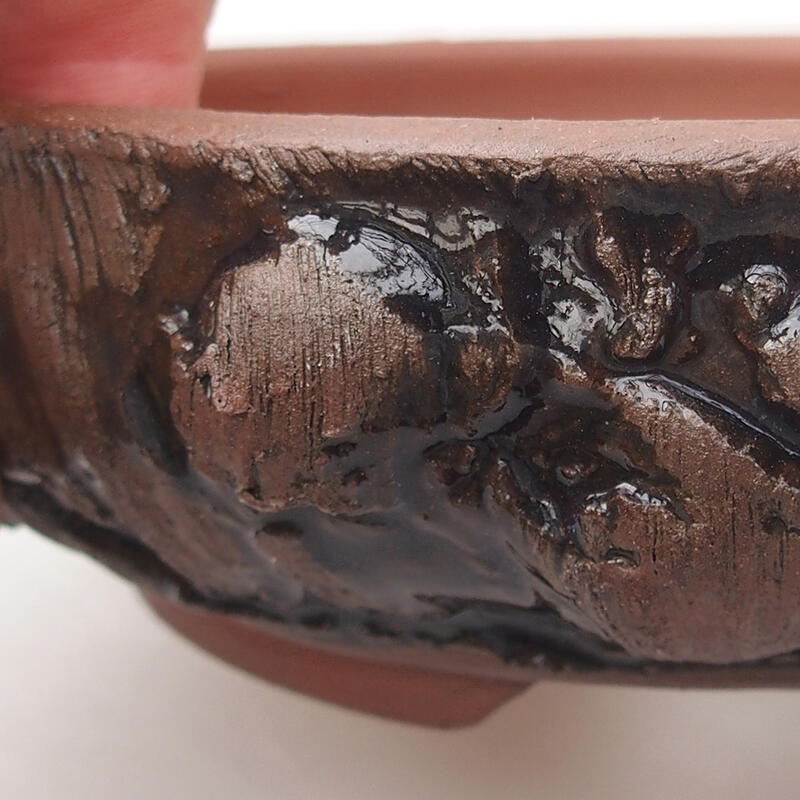 Bonsaischaal van keramiek 14 x 14 x 4 cm, bruin