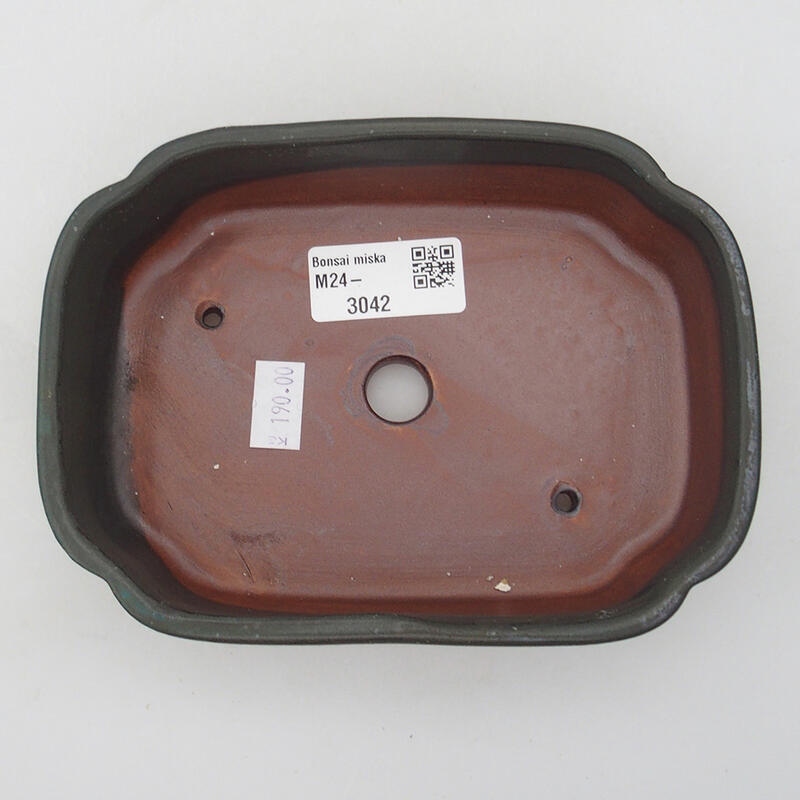 Bonsaischaal van keramiek 15,5 x 11 x 4 cm, grijs