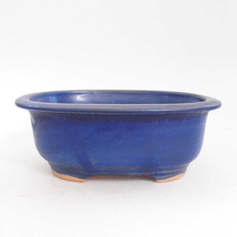 Bonsaischaal van keramiek 15,5 x 12 x 6 cm, kleur blauw
