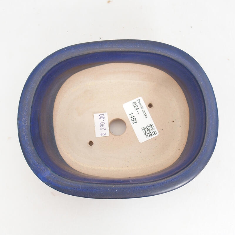 Bonsaischaal van keramiek 15,5 x 12 x 6 cm, kleur blauw