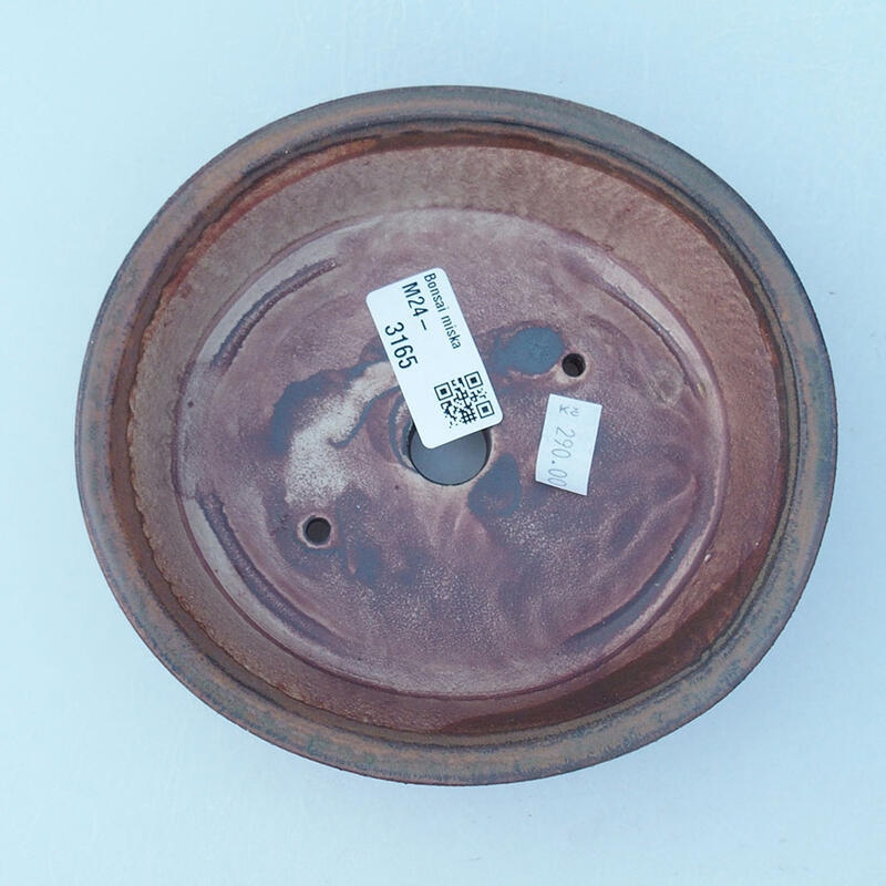 Bonsaischaal van keramiek 15,5 x 14 x 4 cm, bruin