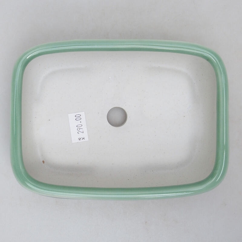 Bonsaischaal van keramiek 15 x 10,5 x 4,5 cm, groen