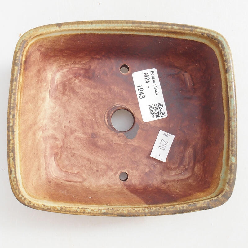 Bonsaischaal van keramiek 15 x 13 x 5 cm, groen
