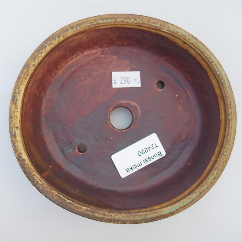 Bonsaischaal van keramiek 15 x 14 x 4 cm, bruin