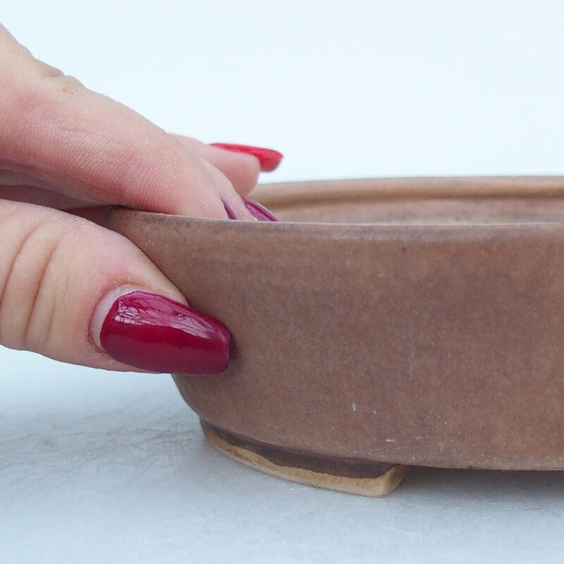 Bonsaischaal van keramiek 15 x 14 x 4 cm, roze