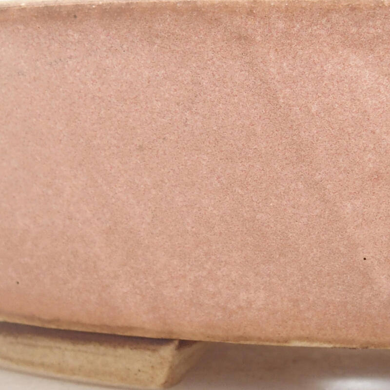 Bonsaischaal van keramiek 15 x 14 x 4 cm, roze