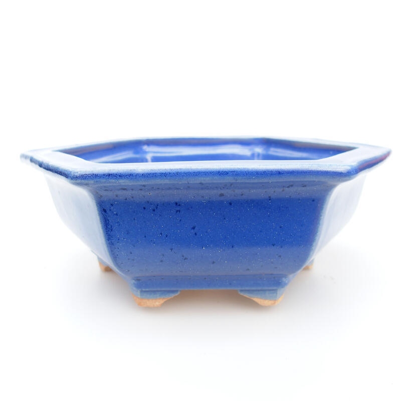 Bonsaischaal van keramiek 15 x 14 x 5,5 cm, kleur blauw