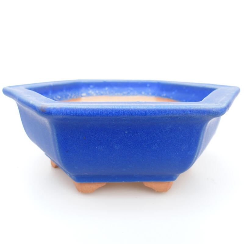 Bonsaischaal van keramiek 15 x 14 x 5,5 cm, kleur blauw