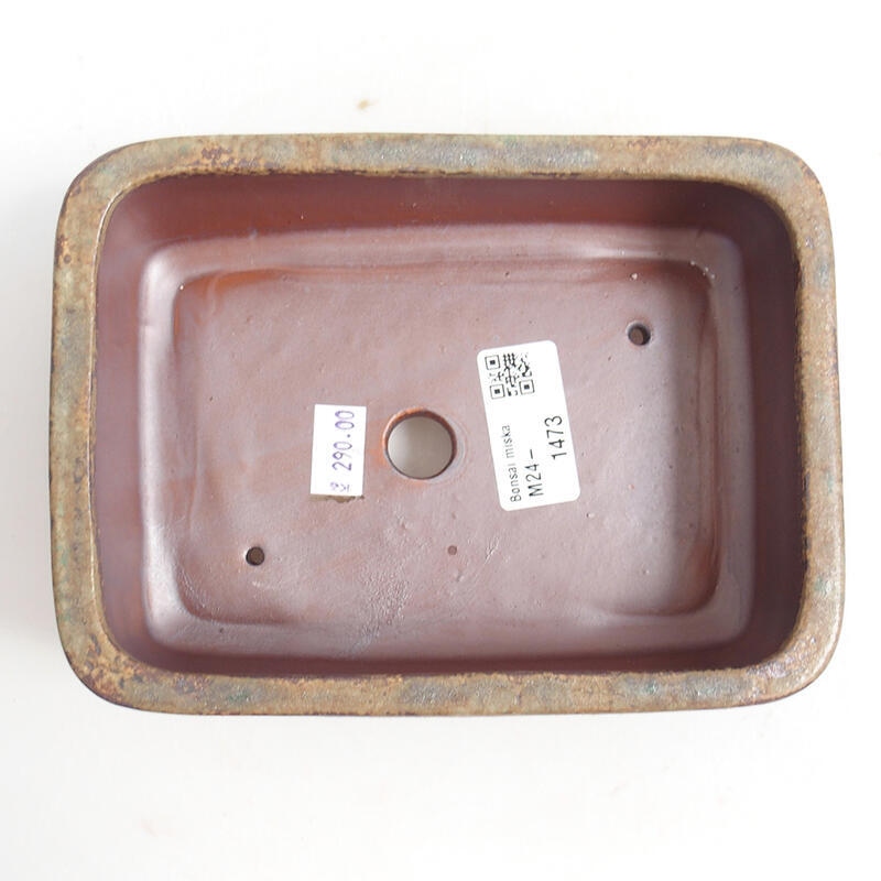 Bonsaischaal van keramiek 16,5 x 12 x 5,5 cm, bruin