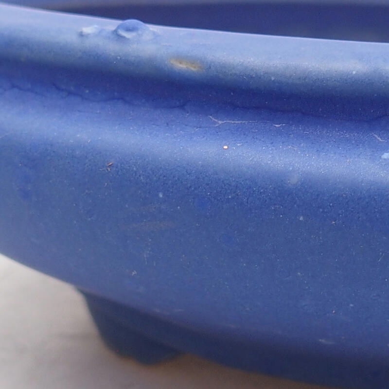 Bonsaischaal van keramiek 16,5 x 16,5 x 4,5 cm, kleur blauw