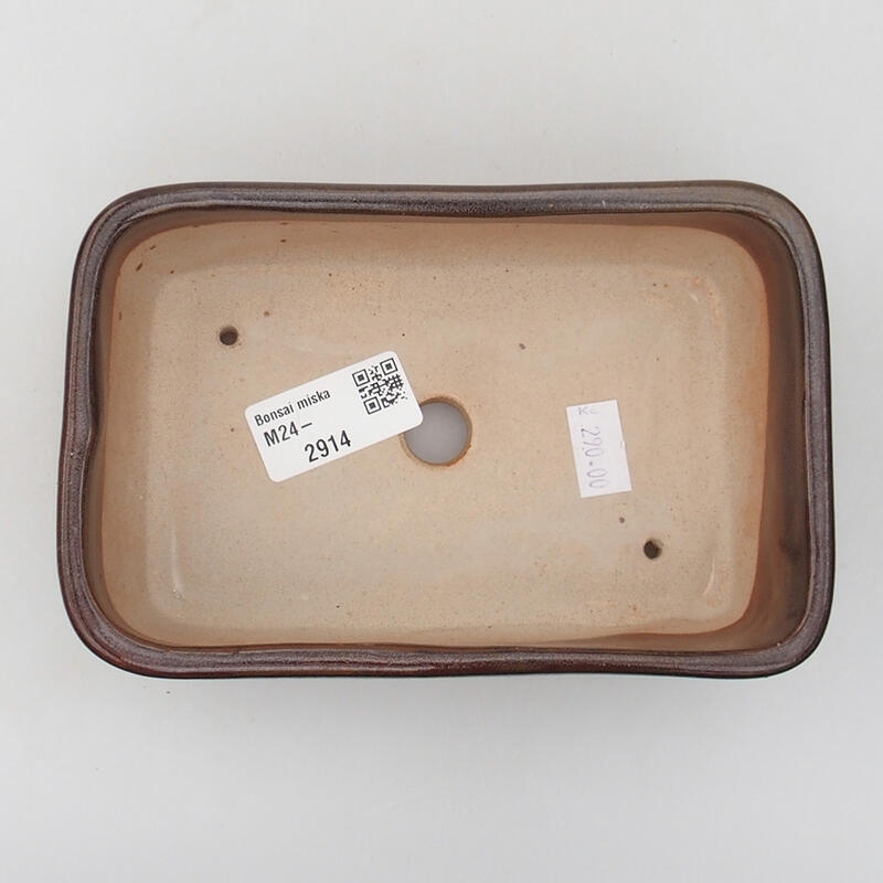 Bonsaischaal van keramiek 16 x 10 x 5 cm, bruin