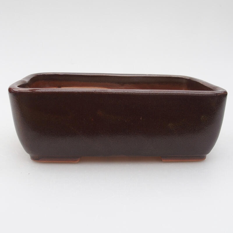 Bonsaischaal van keramiek 16 x 10 x 5 cm, bruin