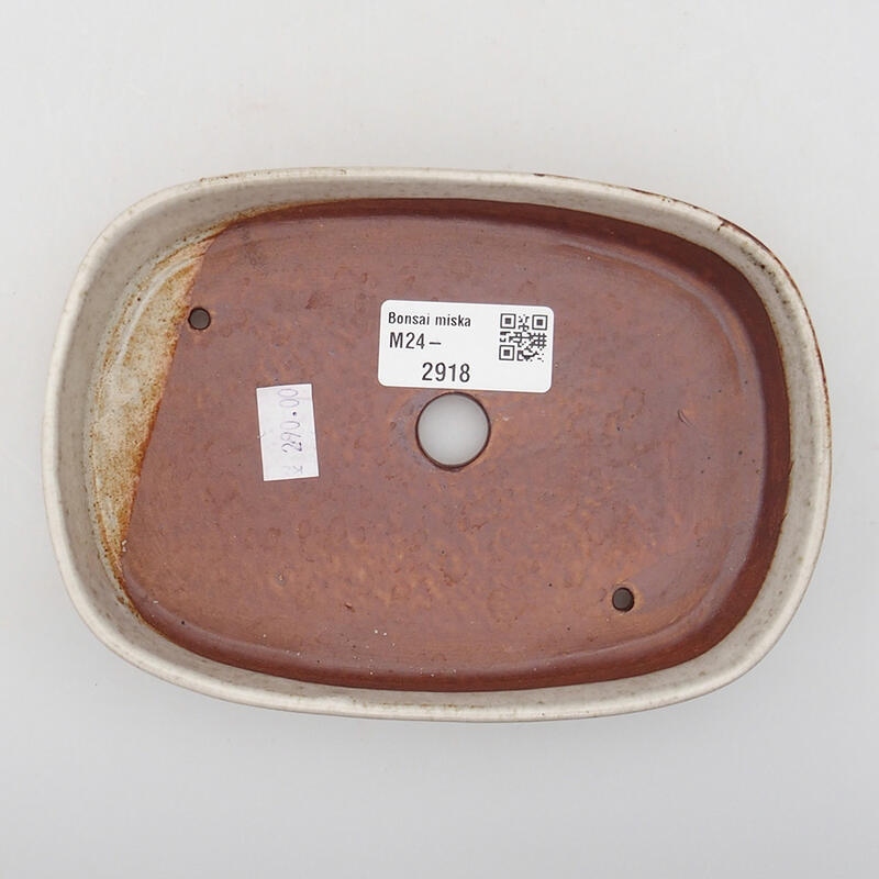 Bonsaischaal van keramiek 16 x 11 x 3 cm, kleur beige