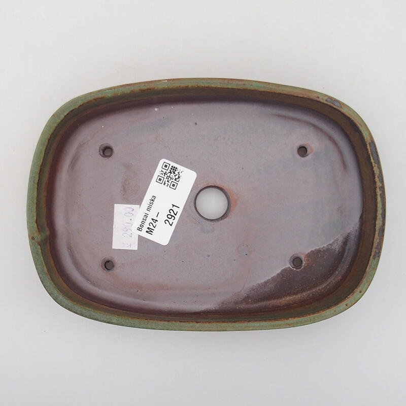 Bonsaischaal van keramiek 16 x 11 x 3 cm, groen