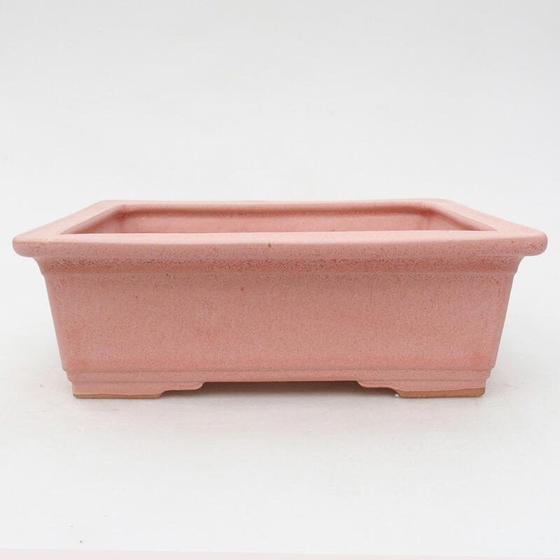 Bonsaischaal van keramiek 16 x 12 x 5,5 cm, roze