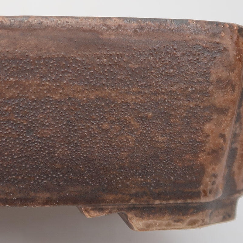 Bonsaischaal van keramiek 17,5 x 14,5 x 5,5 cm, bruin