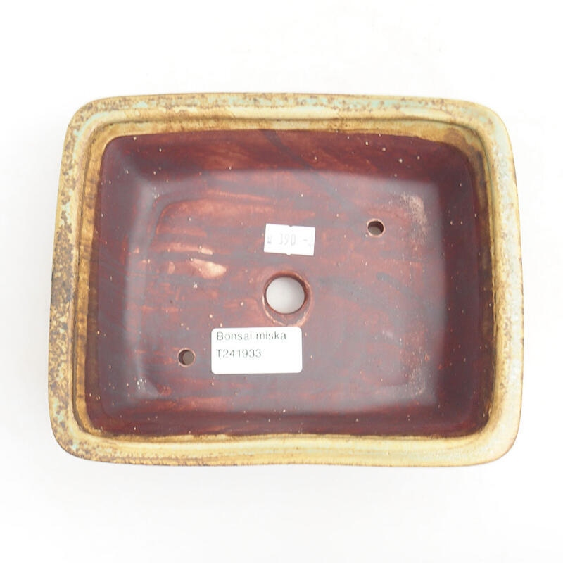 Bonsaischaal van keramiek 17,5 x 14,5 x 5,5 cm, groen