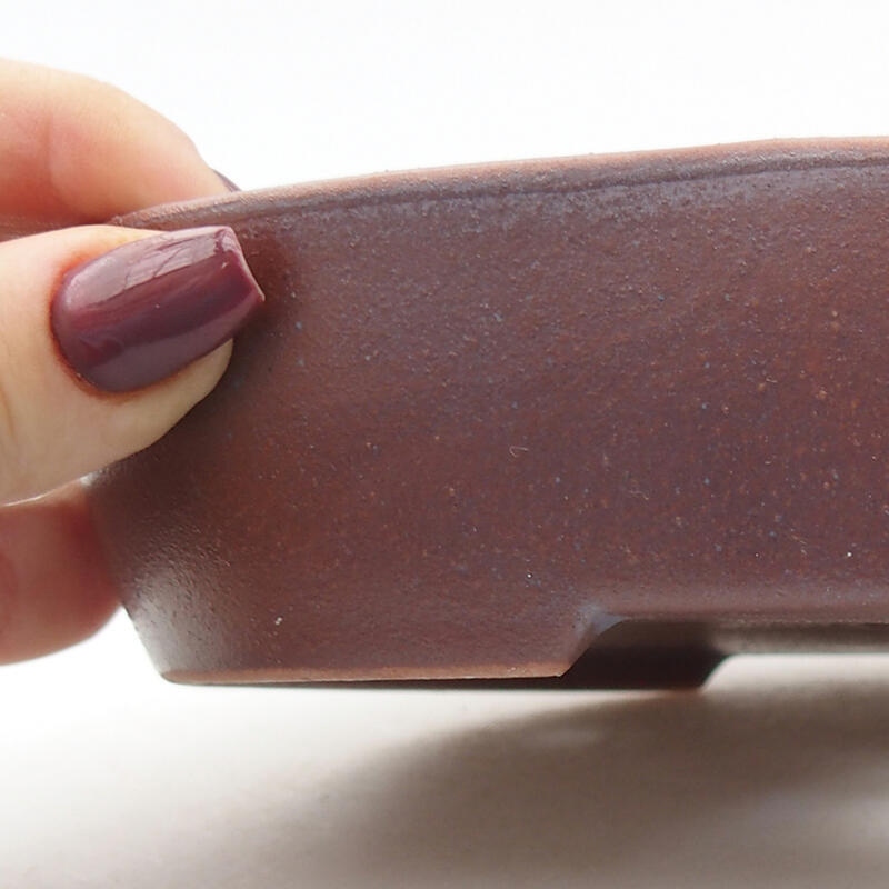 Bonsaischaal van keramiek 17,5 x 14 x 4 cm, metaalkleur