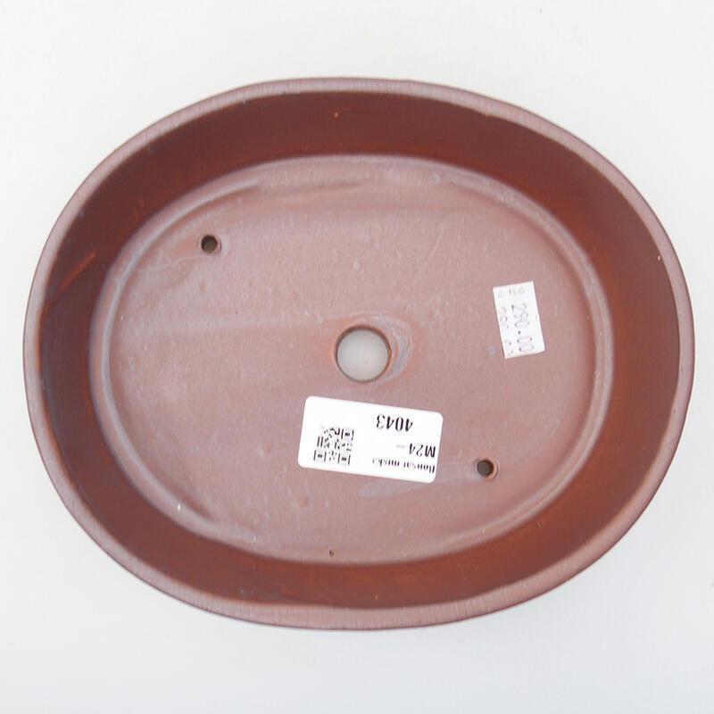 Bonsaischaal van keramiek 17,5 x 14 x 4 cm, metaalkleur