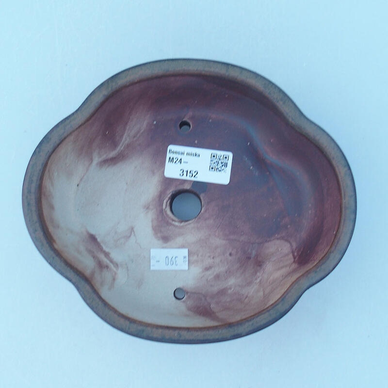 Bonsaischaal van keramiek 17,5 x 15 x 5,5 cm, bruin