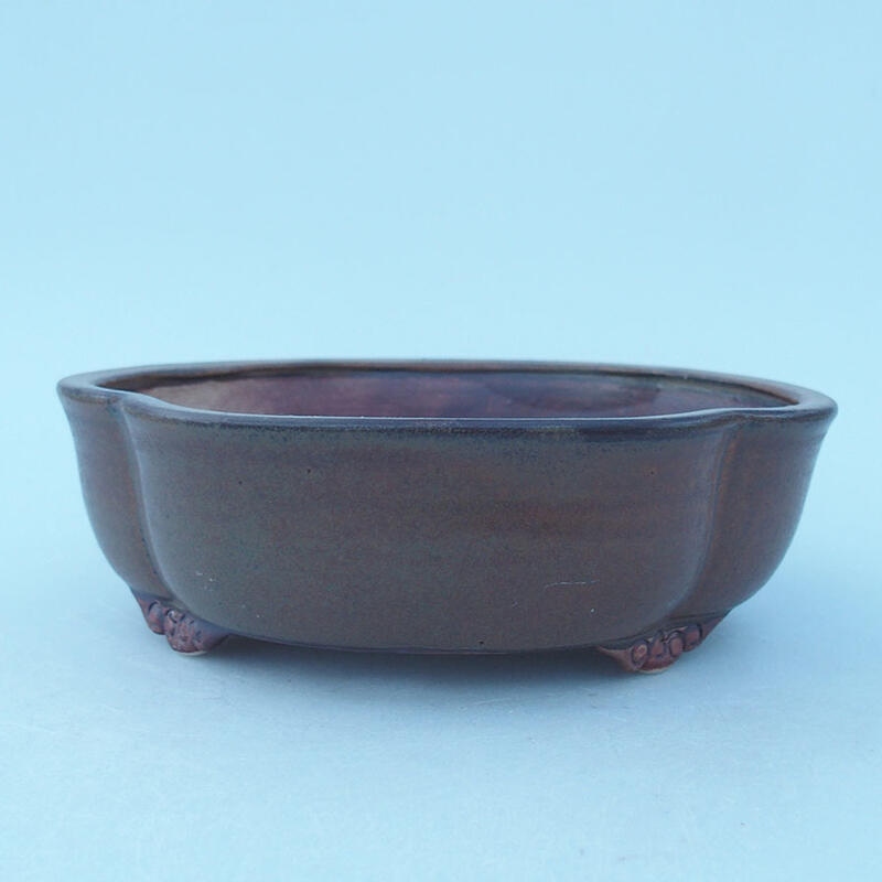 Bonsaischaal van keramiek 17,5 x 15 x 5,5 cm, bruin