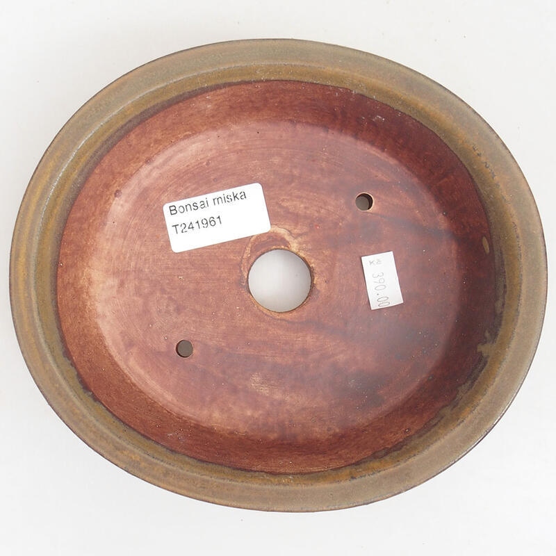 Bonsaischaal van keramiek 17,5 x 16 x 4,5 cm, bruin
