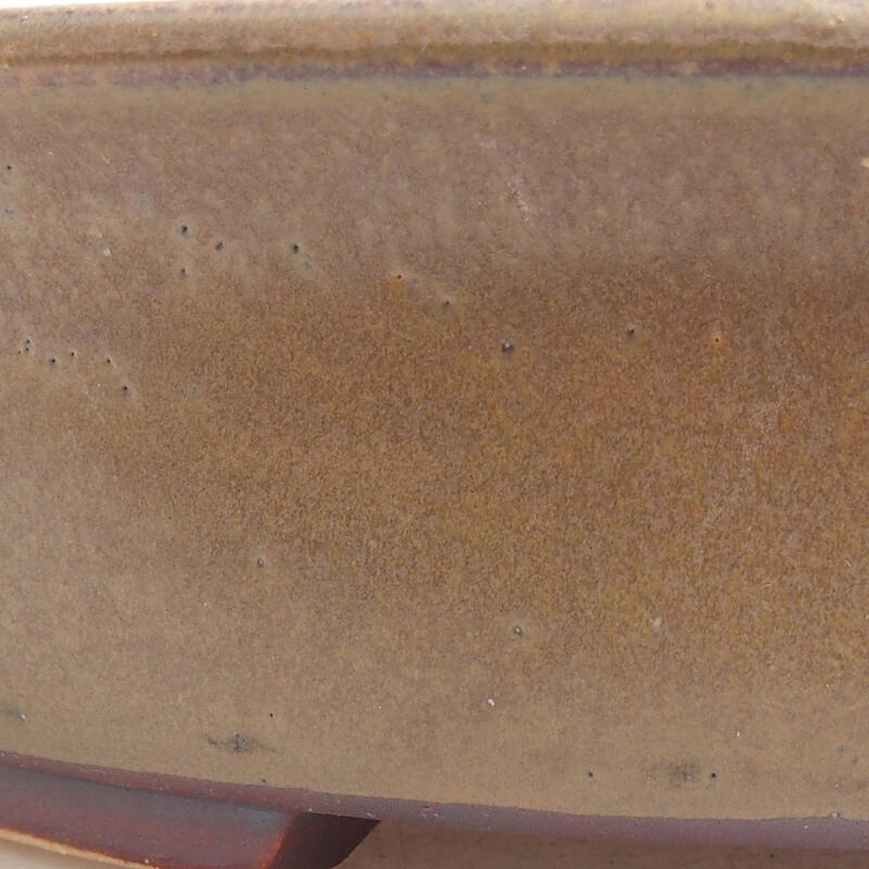 Bonsaischaal van keramiek 17,5 x 16 x 4,5 cm, bruin