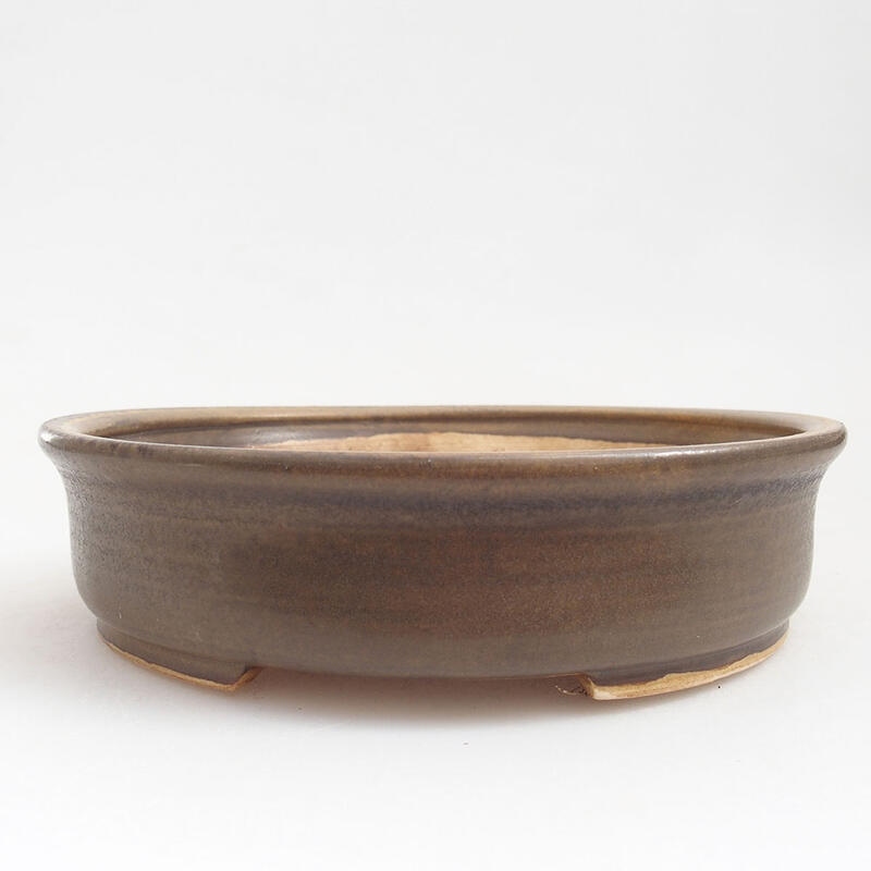 Bonsaischaal van keramiek 17,5 x 16 x 4,5 cm, bruin