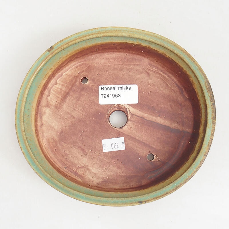 Bonsaischaal van keramiek 17,5 x 16 x 4,5 cm, groen
